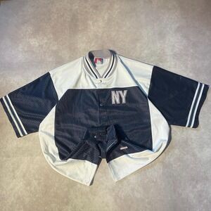 Vintage New York Yankees Embroidered MLB Baseball Button Up Jersey Shirt